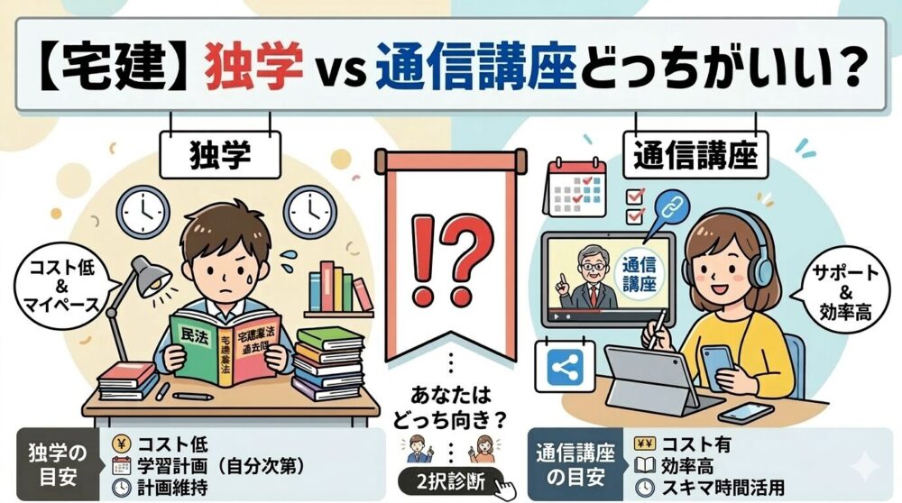 宅建・独学VS通信講座