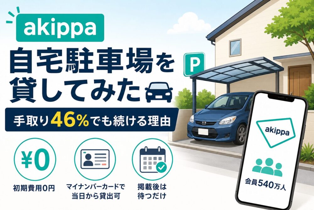akippaで自宅駐車場を貸してみた